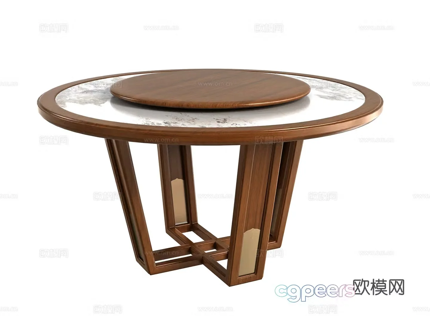 New Chinese Round Dining Table 3D Model