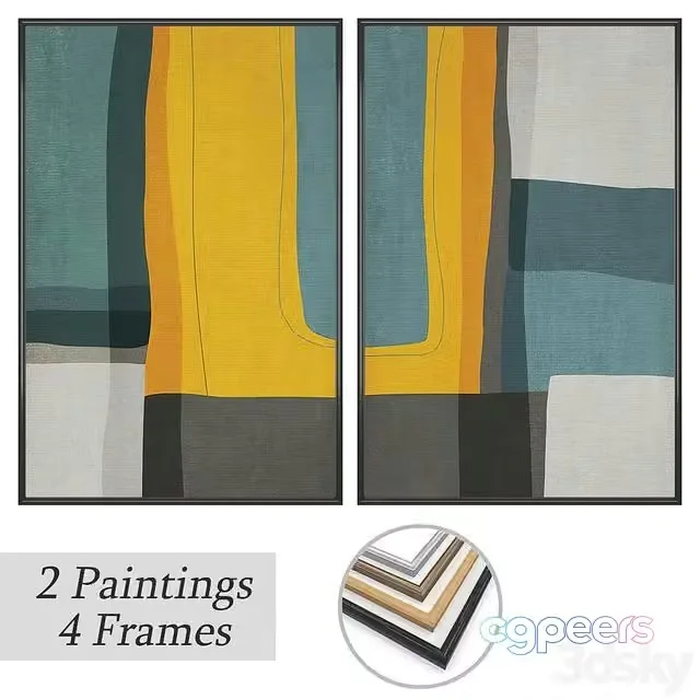 3ds Max Free – 2 paintings and 4 frame options (plastic, wood, bronze, steel)
