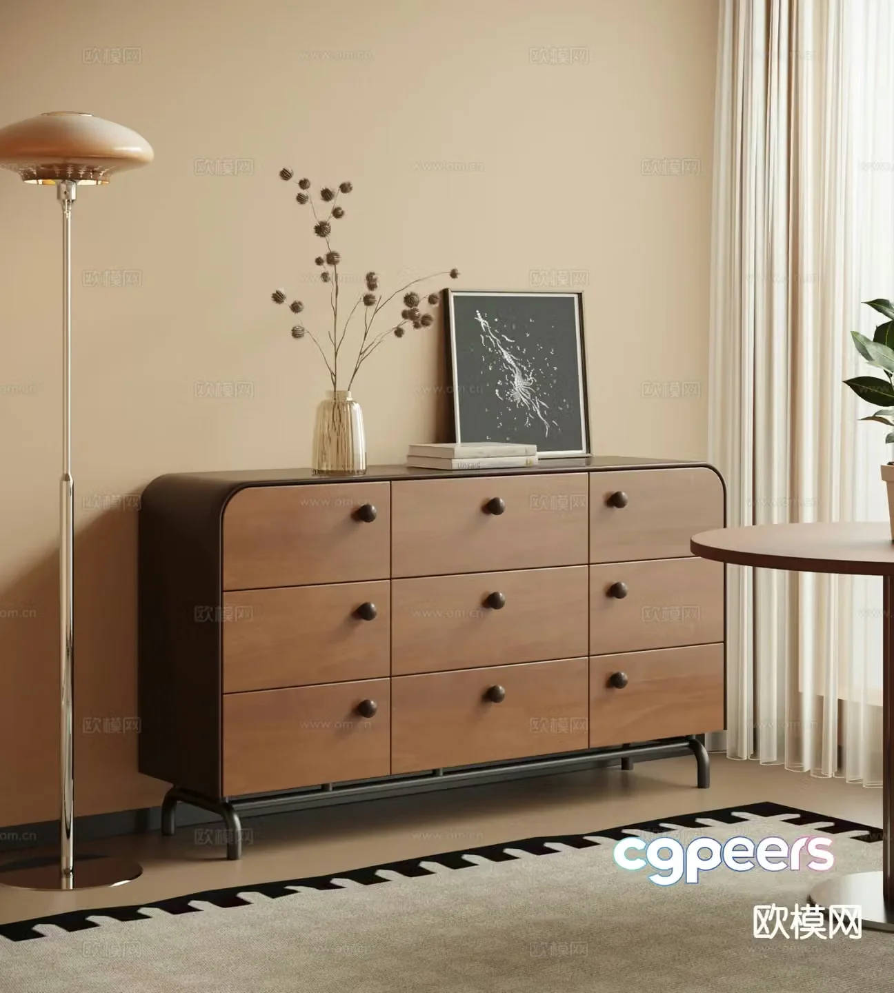 Medieval style sideboard 3d model