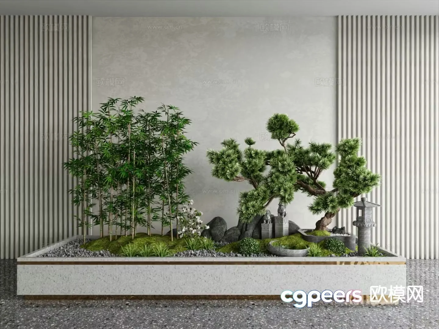 Modern interior landscape Duanjing 3d model