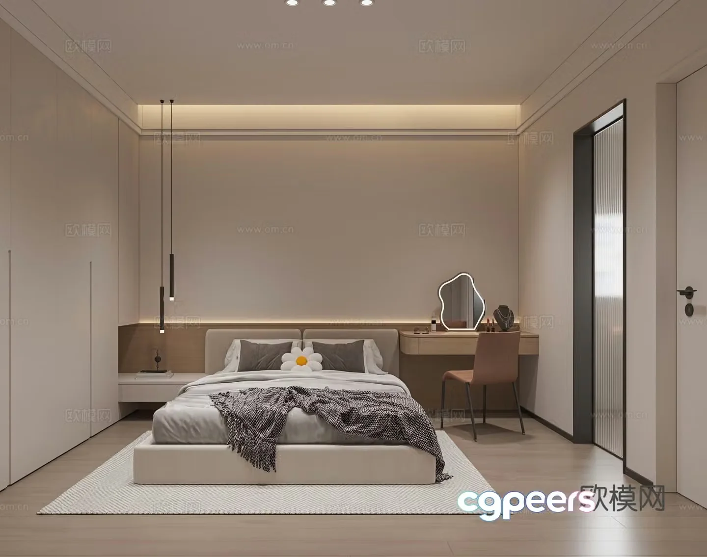Cream style bedroom master bedroom 3d model