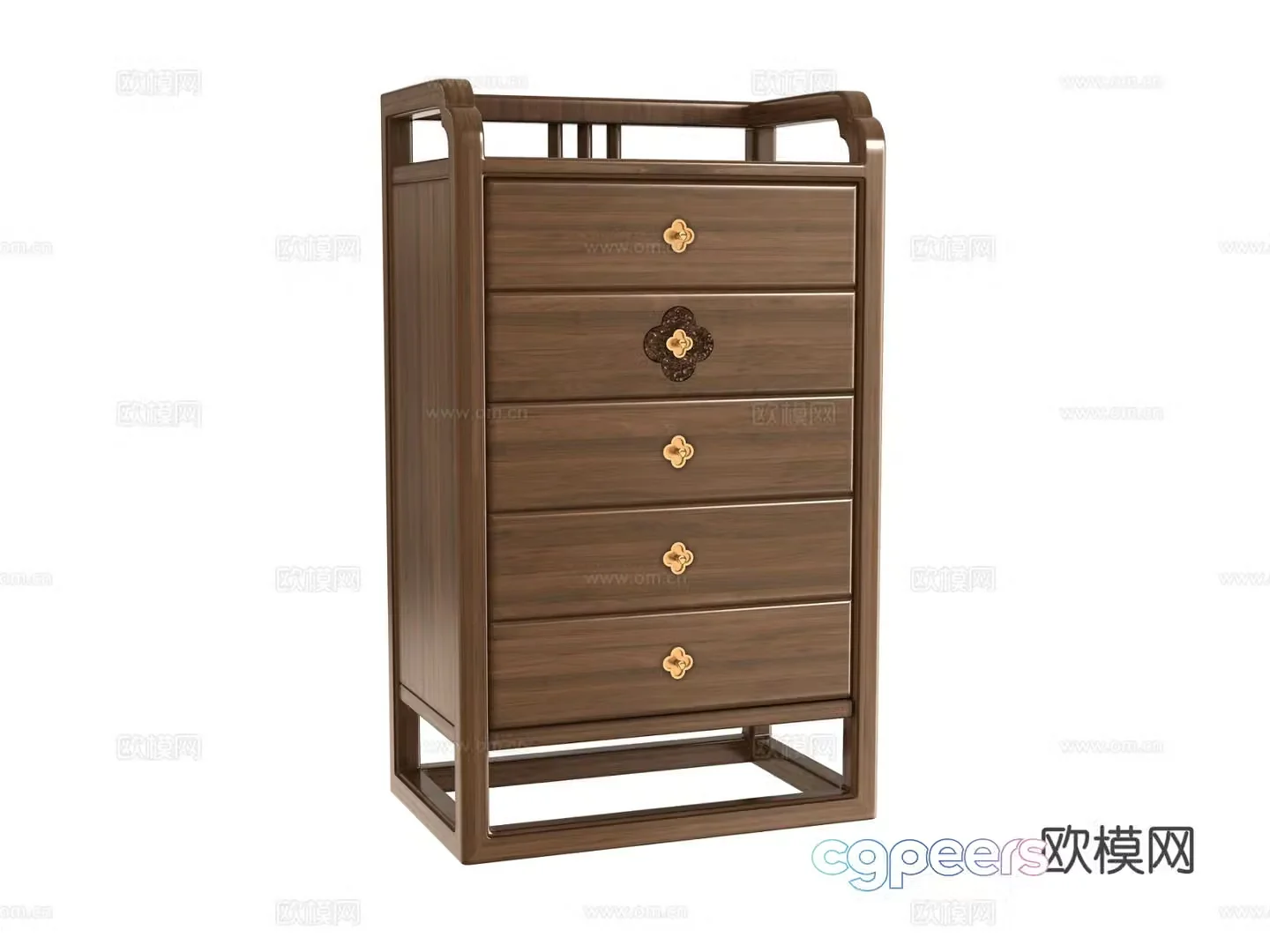 Chinese style chest of drawers chest of drawers 3d model