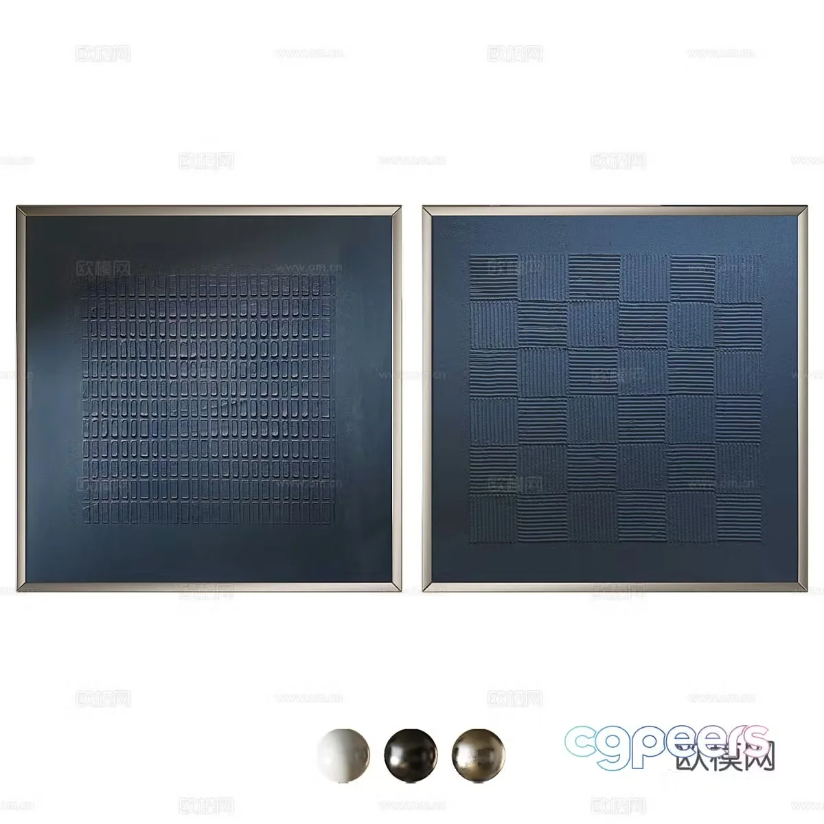 New Chinese style light luxury decoration hanging painting 3D model