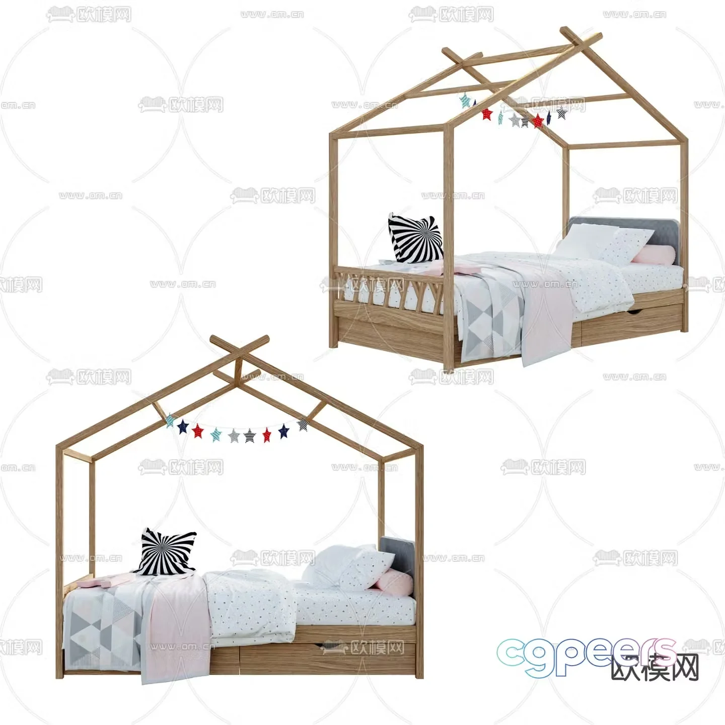 Modern children’s bed 3d model