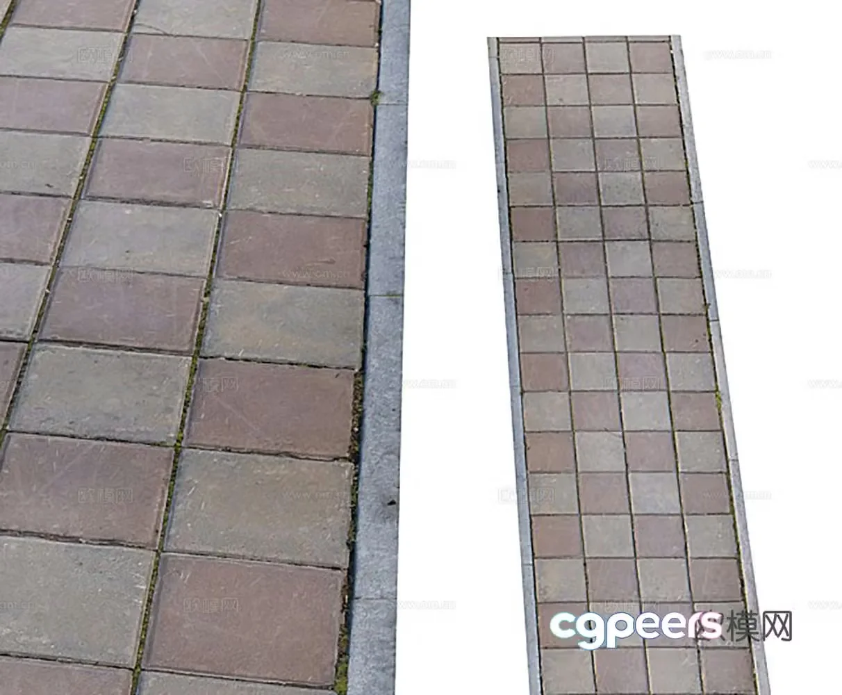 Stone sidewalk outdoor paving 3d model