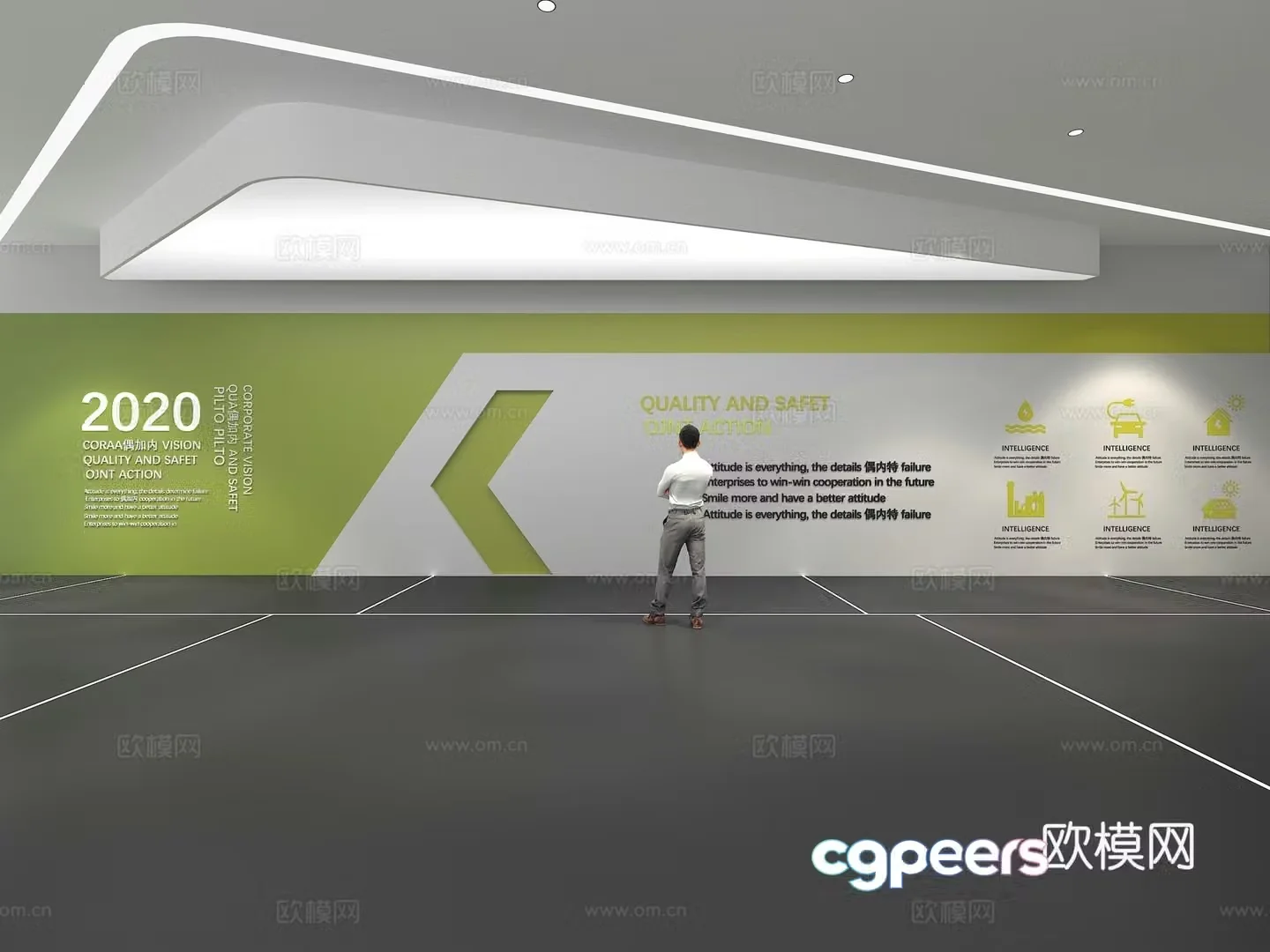Cultural wall Corporate culture wall Education Theme wall Exhibition hall Campus culture Corridor 3D model