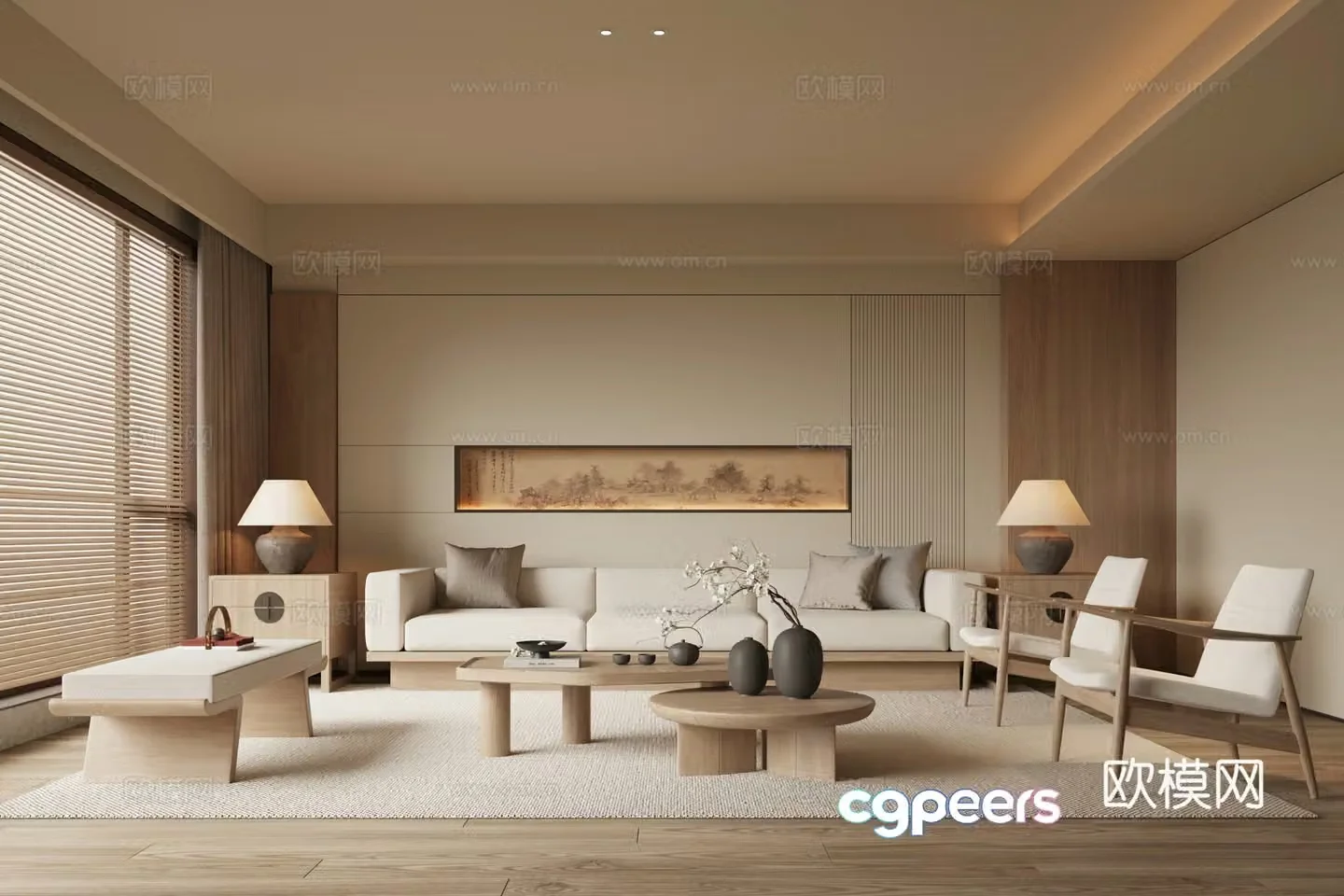 New Chinese Song style living room 3D model