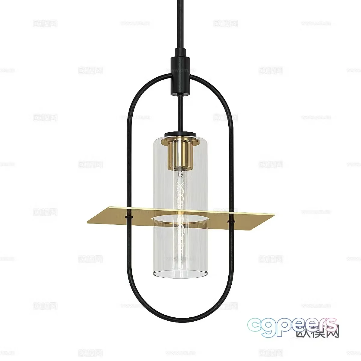 New Chinese style light luxury metal chandelier 3D model
