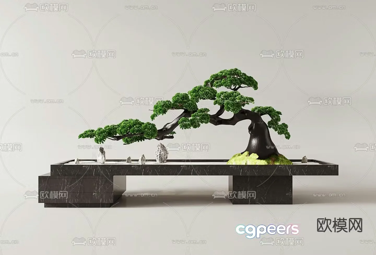 New Chinese style pine tree welcoming pine sketch 3D model