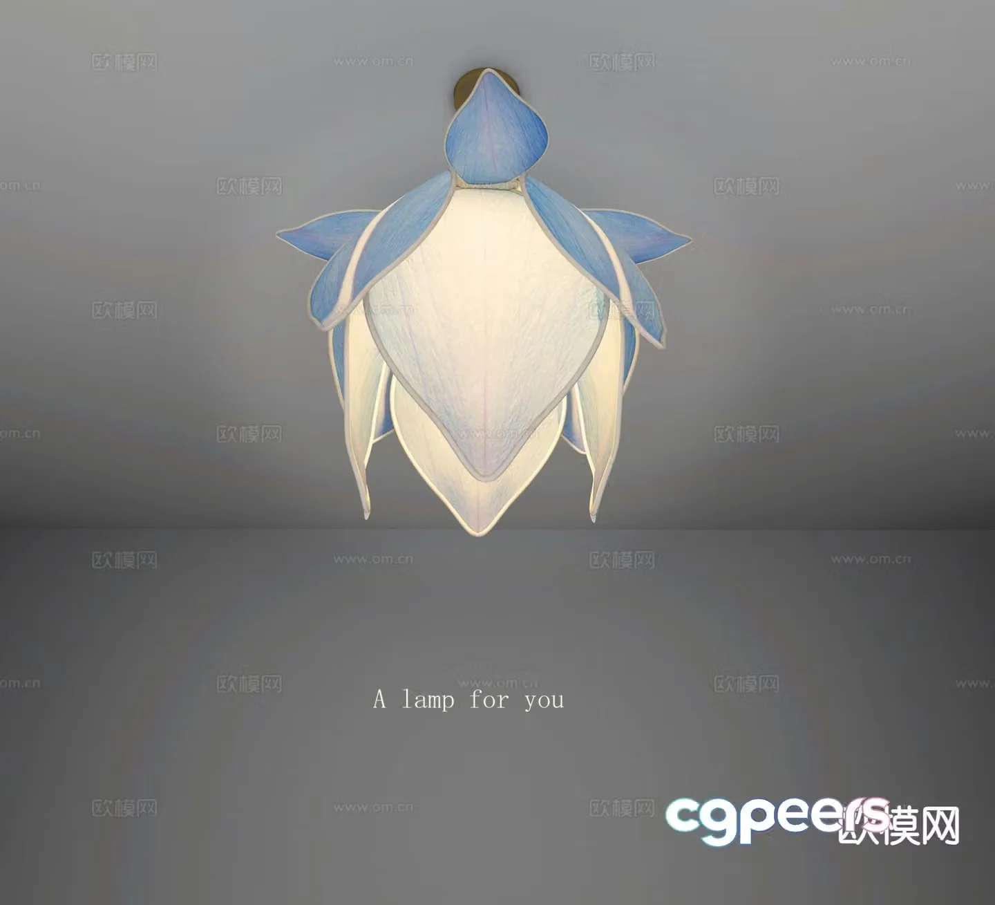 New Chinese style chandelier lotus lamp 3d model