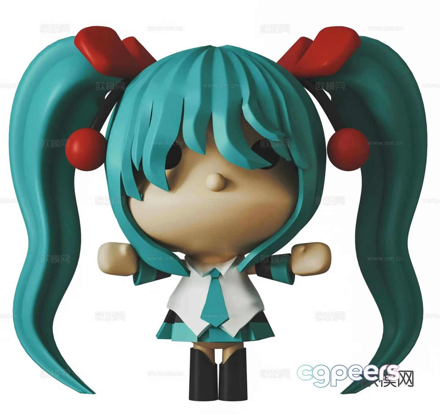 Hatsune Miku trendy toy doll sculpture cartoon ornament 3d model
