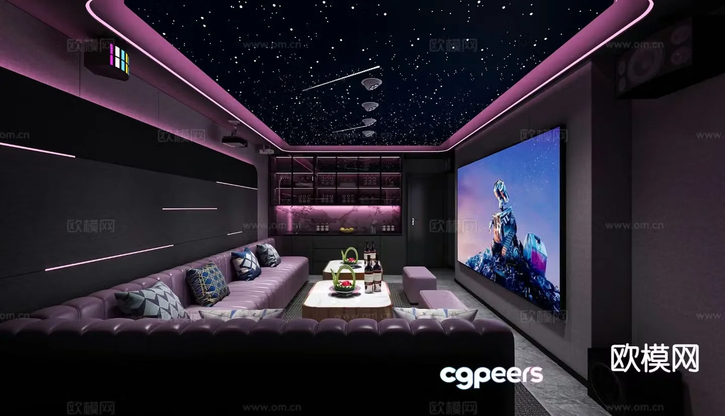 Modern audio-visual room audio-visual room 3d model