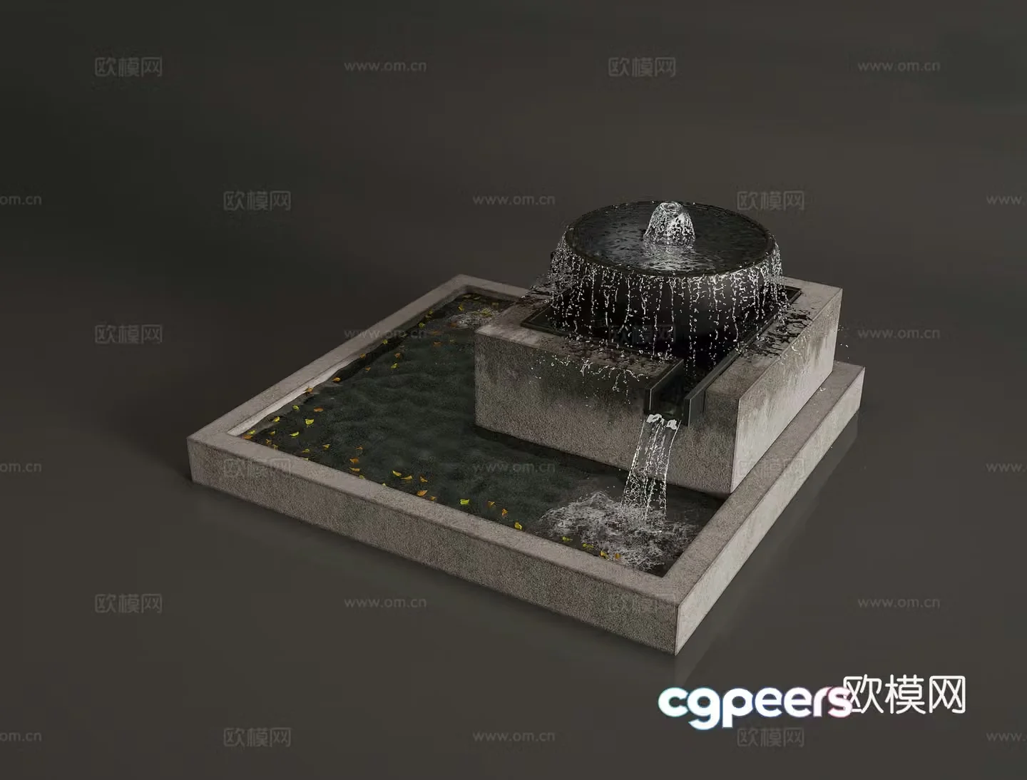 Modern fountain waterscape 3d model