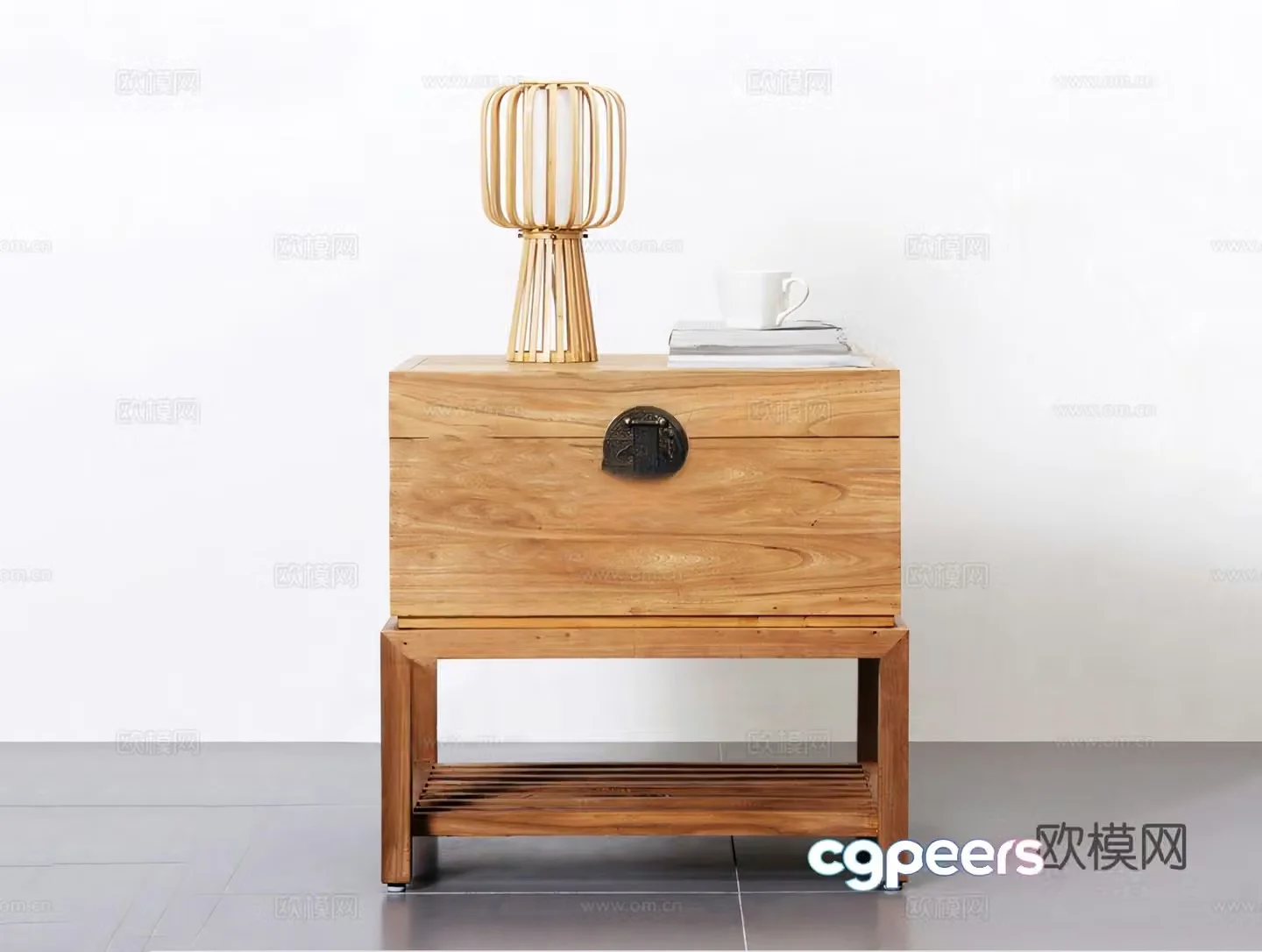 Log bedside table 3d model