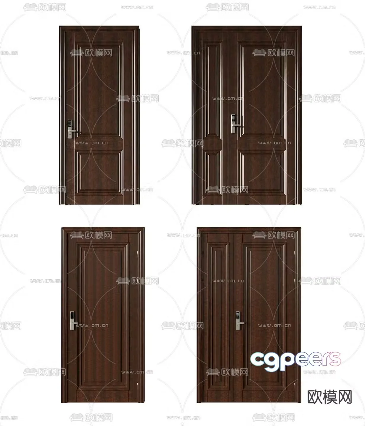 Entry door security door mother and child door 3d model