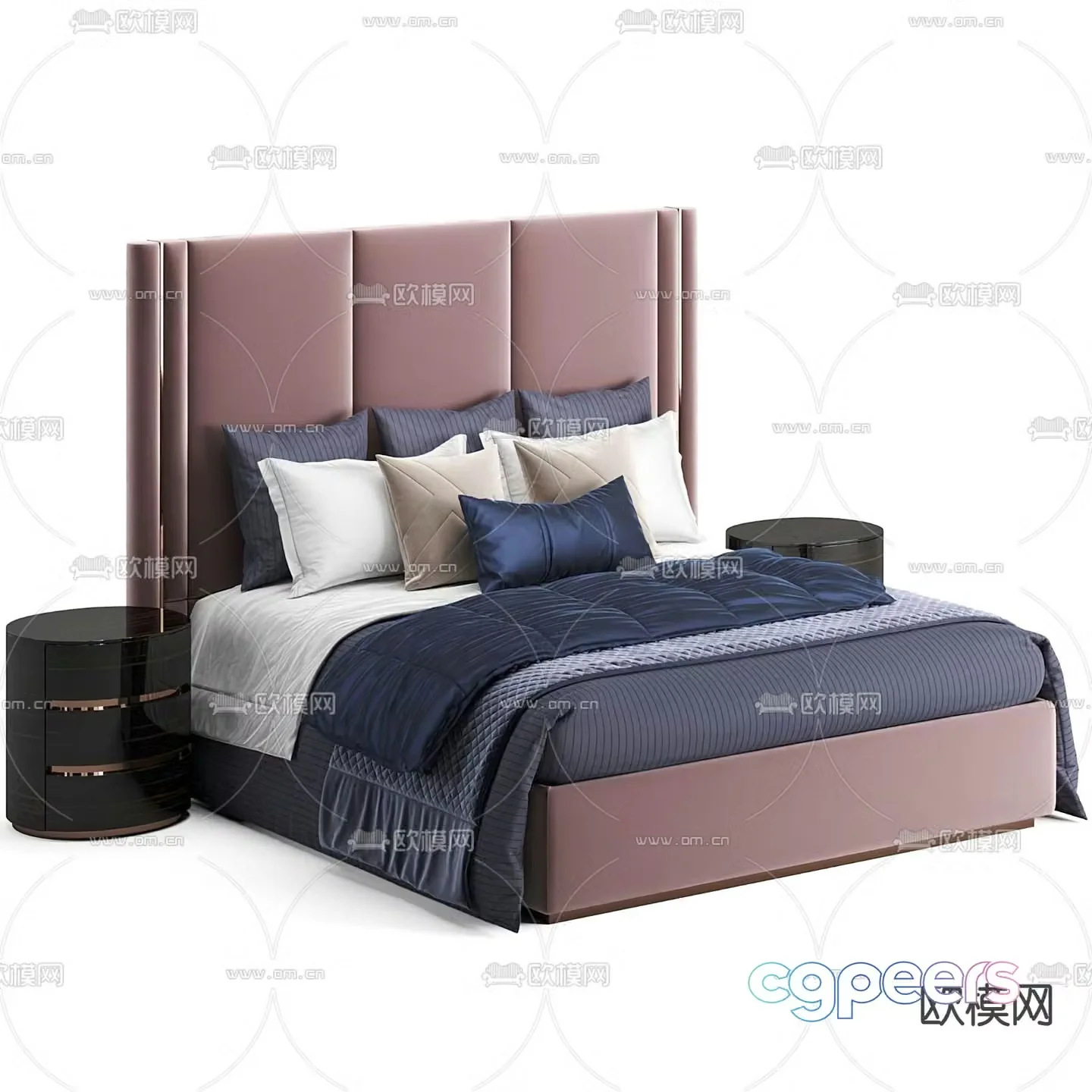 Fendi double bed 3d model