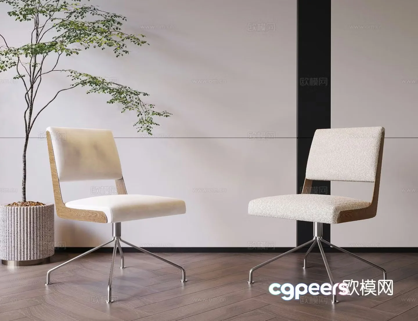Modern single chair chair metal single chair 3d model