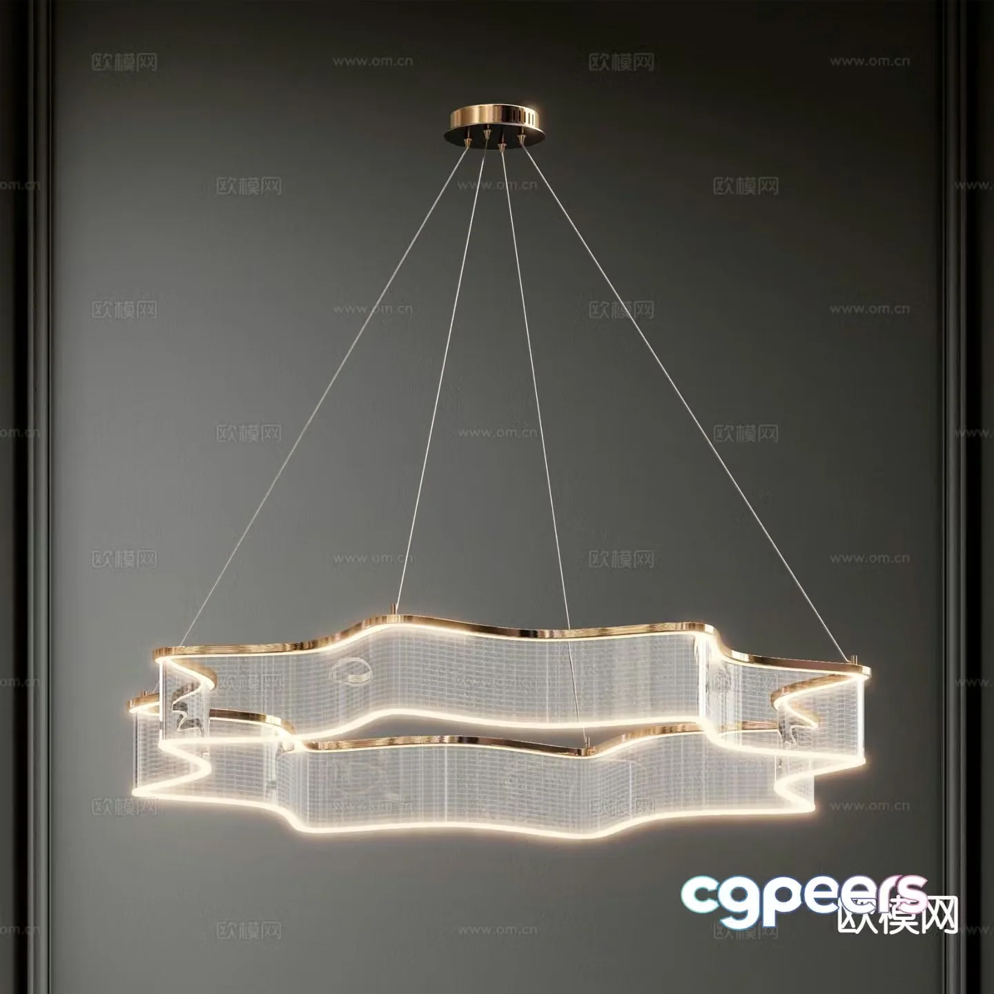 Modern crystal chandelier glass chandelier 3d model