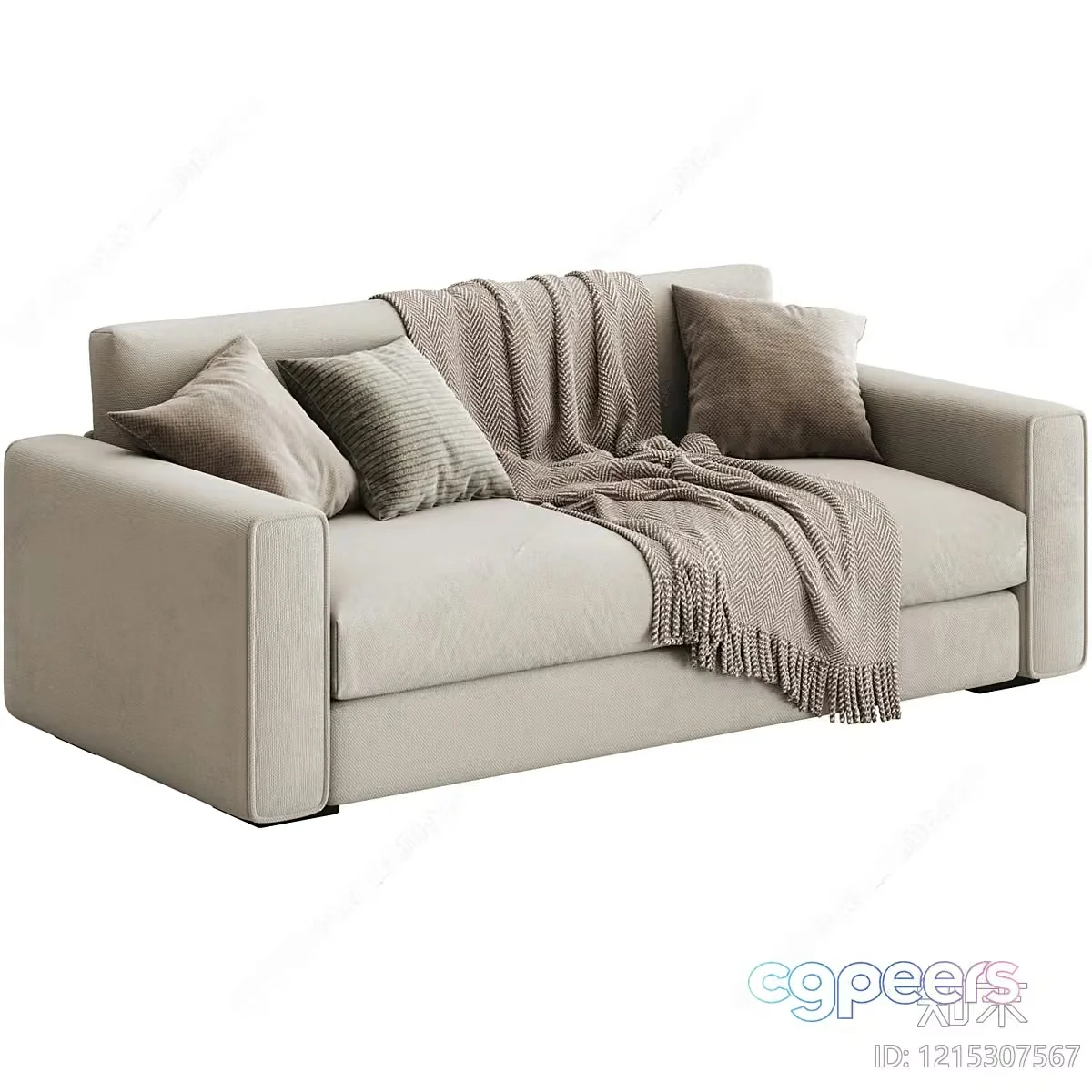 A Beige Couch 3D Model – 15866 – VRAY Render