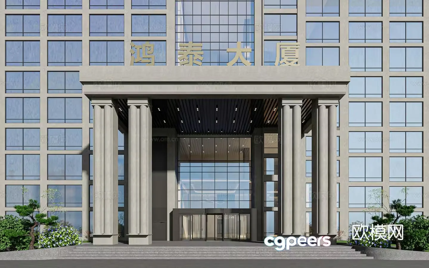 Modern door head door head entrance 3d model