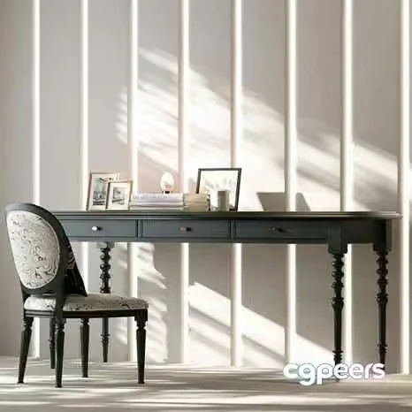 A Black Desk 3D Model – 15146 – VRAY Render