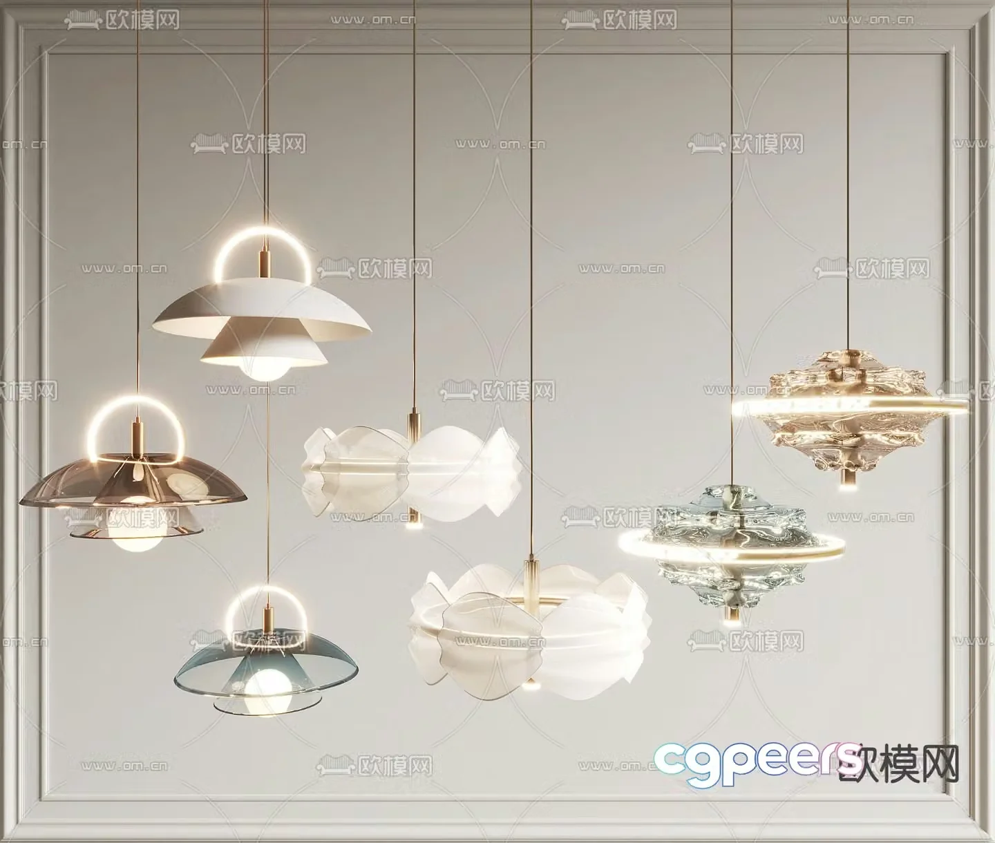 Fashion small chandelier 3d model