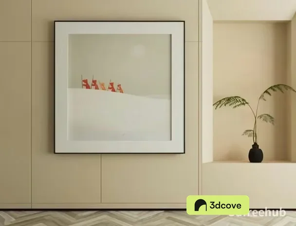 A Framed Picture Of A Snowy Landscape