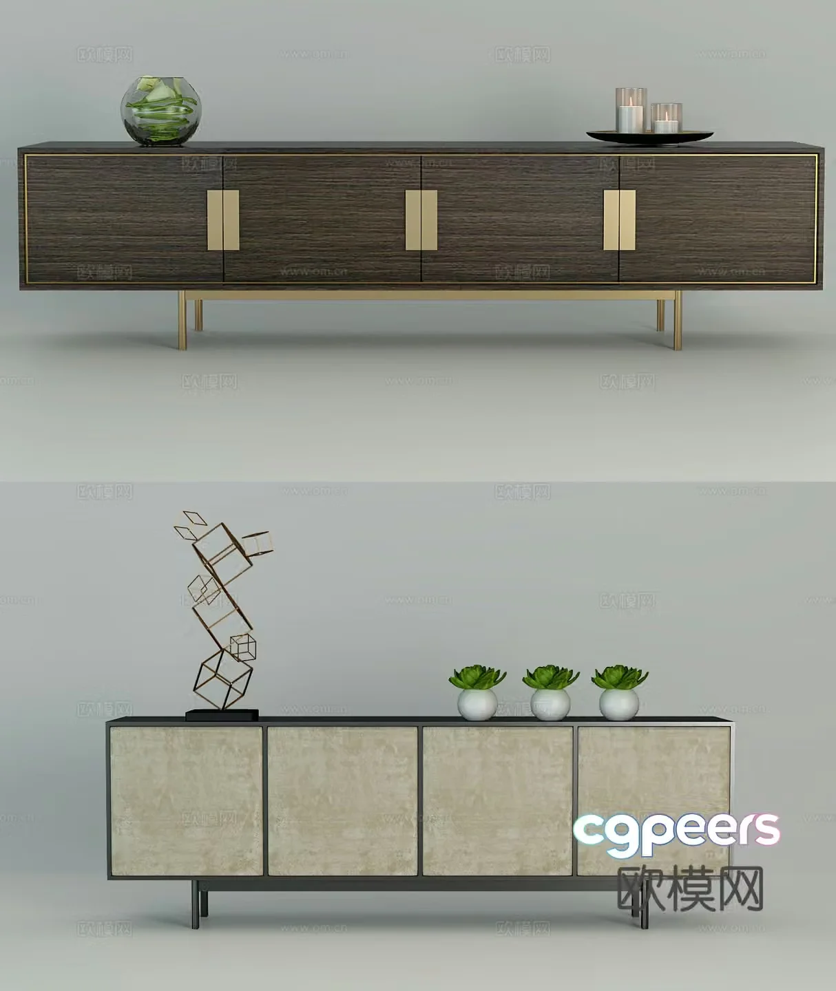 Modern TV cabinet combination 3D model