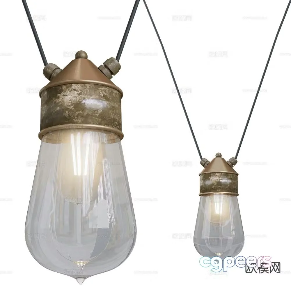 Il Fanale glass chandelier 3d model