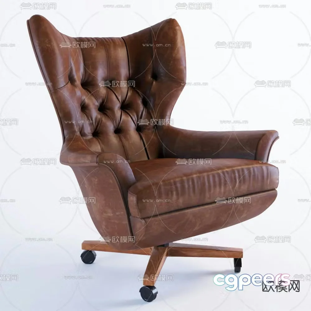 American leather chair executive chair office chair 3d model