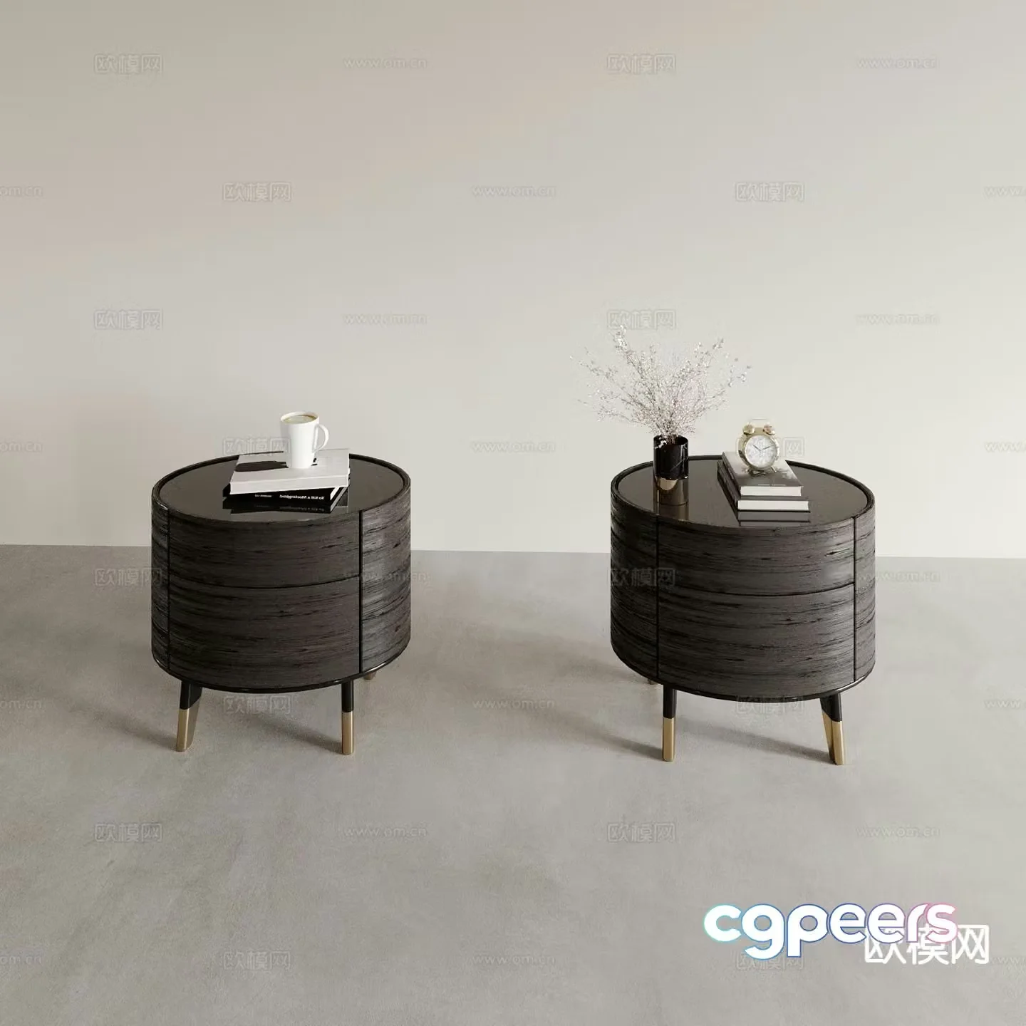 New Chinese style bedside table 3d model