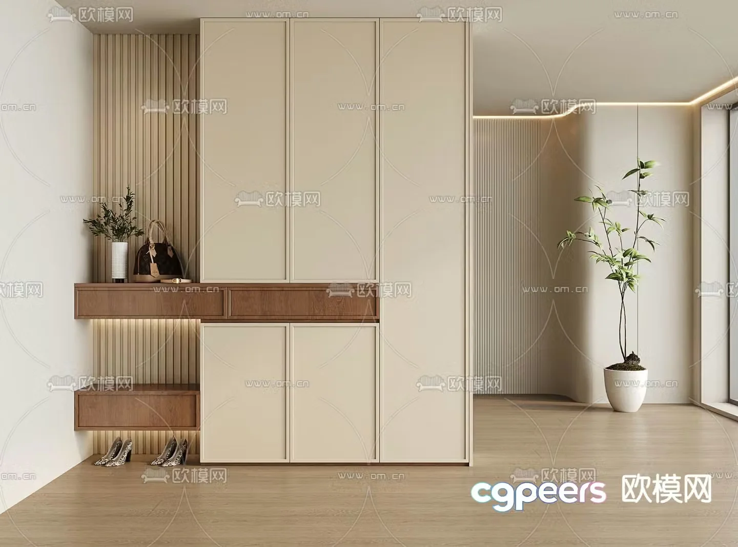 Entrance shoe cabinet 3D model
