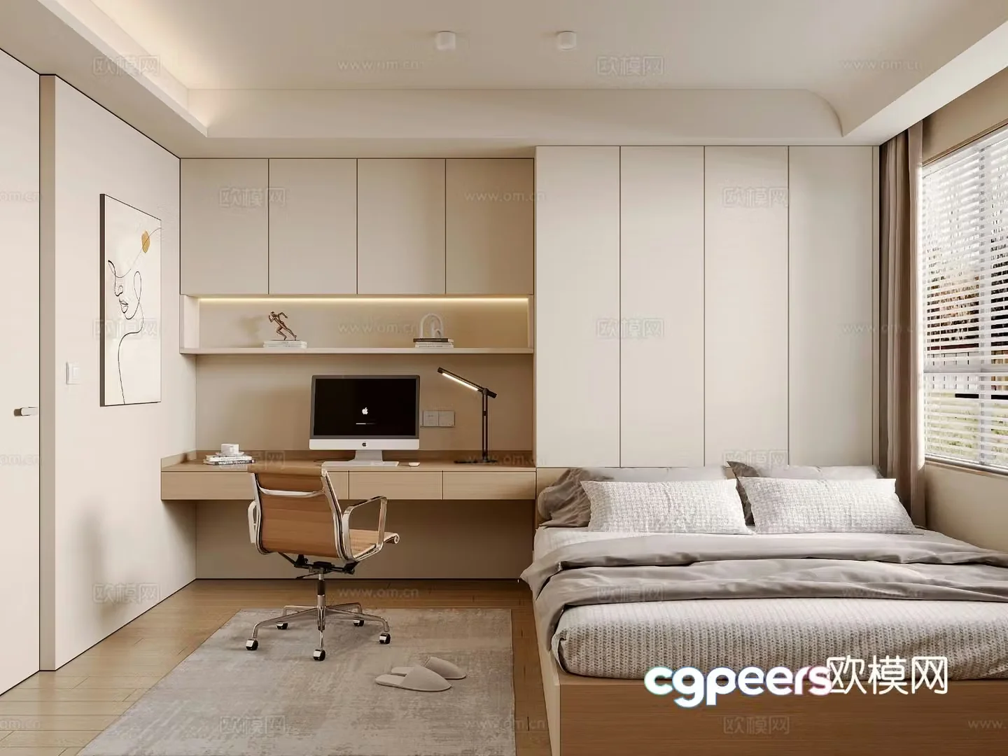 3d model of tatami bedroom and second bedroom