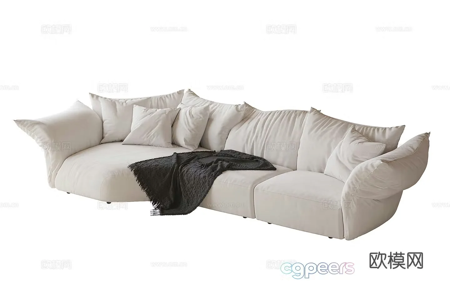 Modern petal sofa multi-person sofa living room sofa 3d model