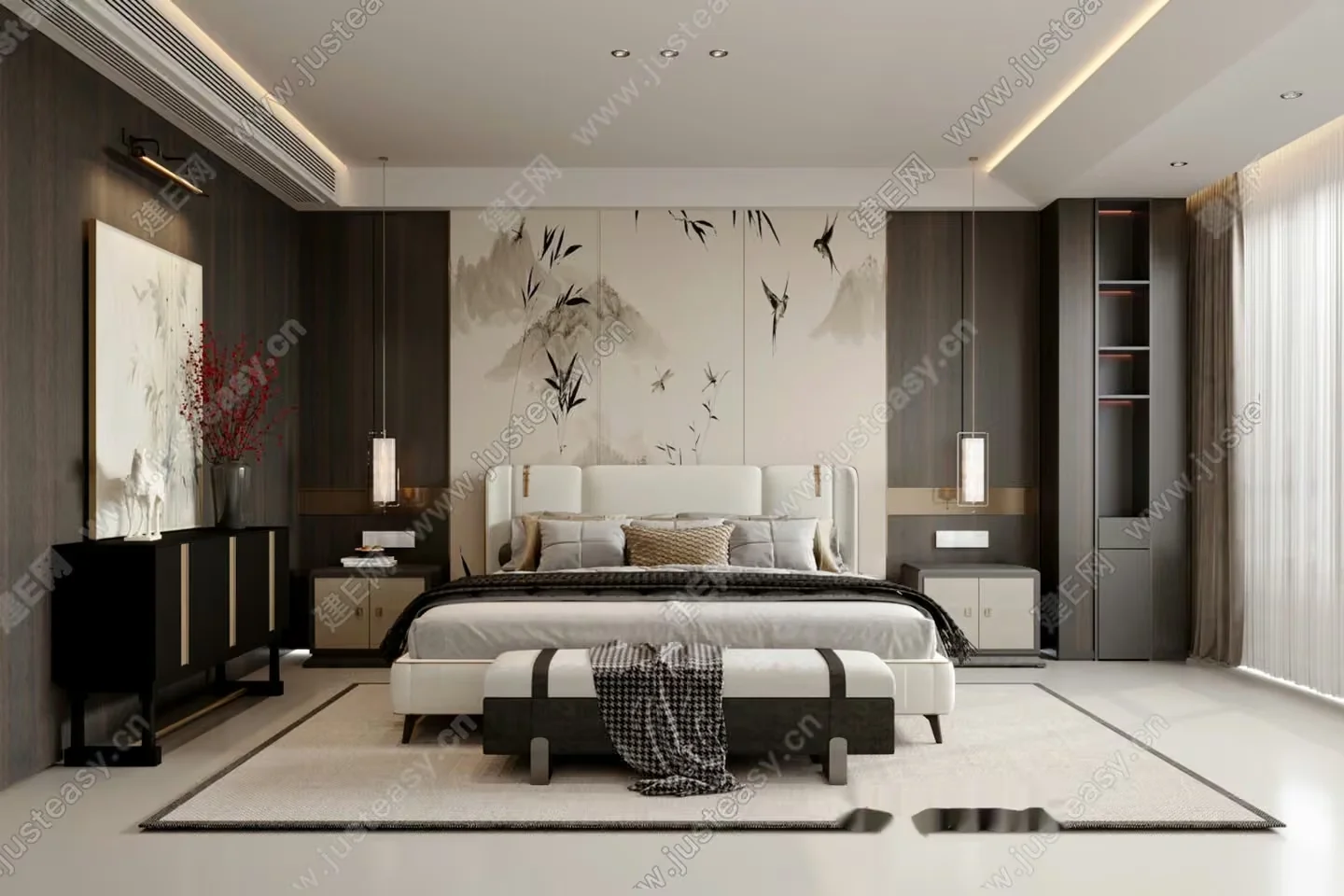 A Modern Bedroom 3D Model – 865 – VRAY Render