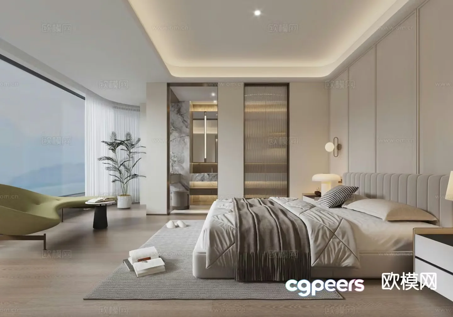 Modern bedroom master bedroom 3d model