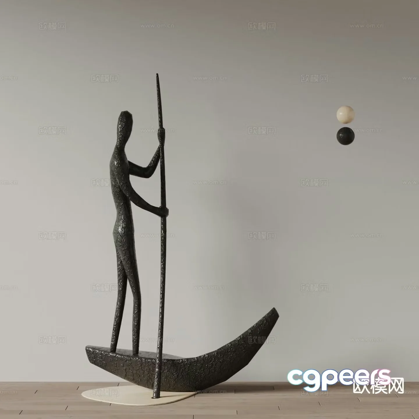 Modern boating sculpture humanoid sculpture 3d model