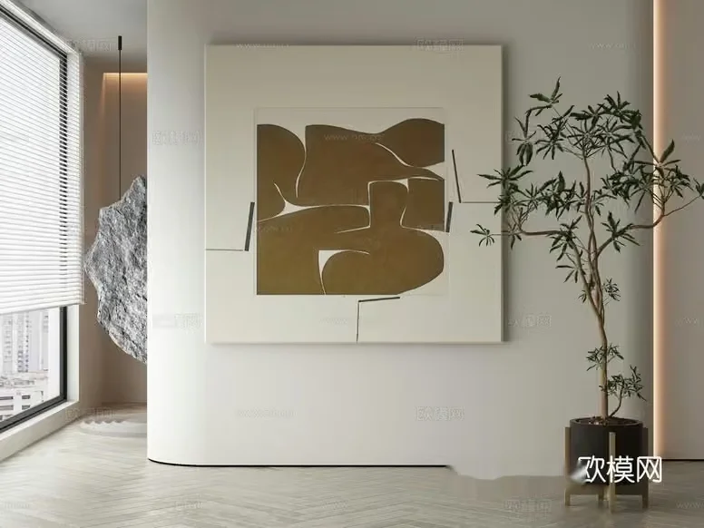 Modern Minimalist Art 3D Model – 8537 – VRAY Render