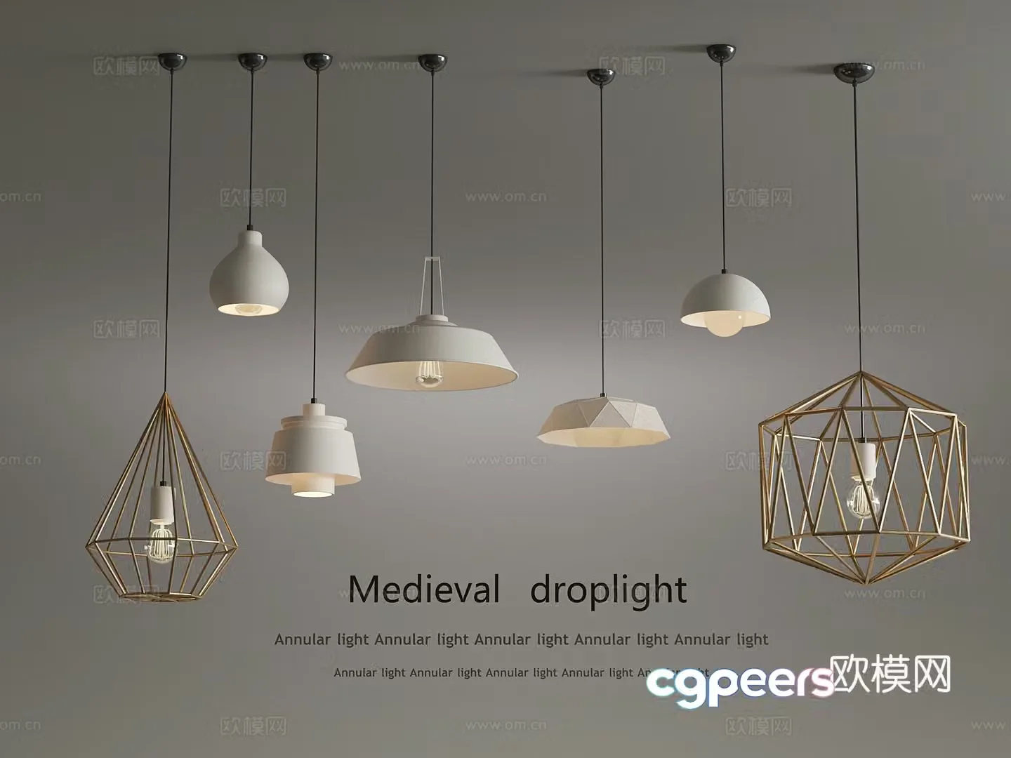 Modern Chandelier Bedroom Simple Chandelier 3D Model