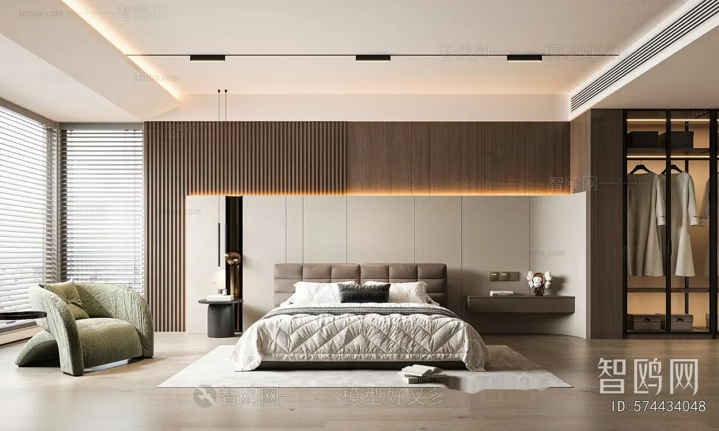 Modern Bedroom Decor 3D Model – 984 – VRAY Render