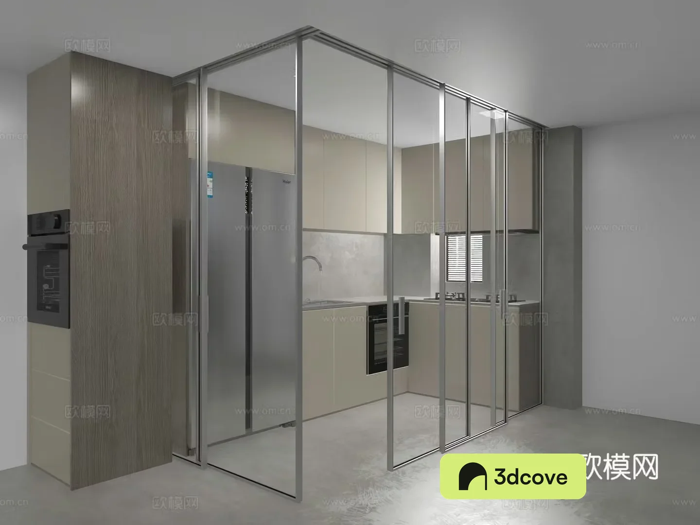 Kitchen porch sliding door cabinet