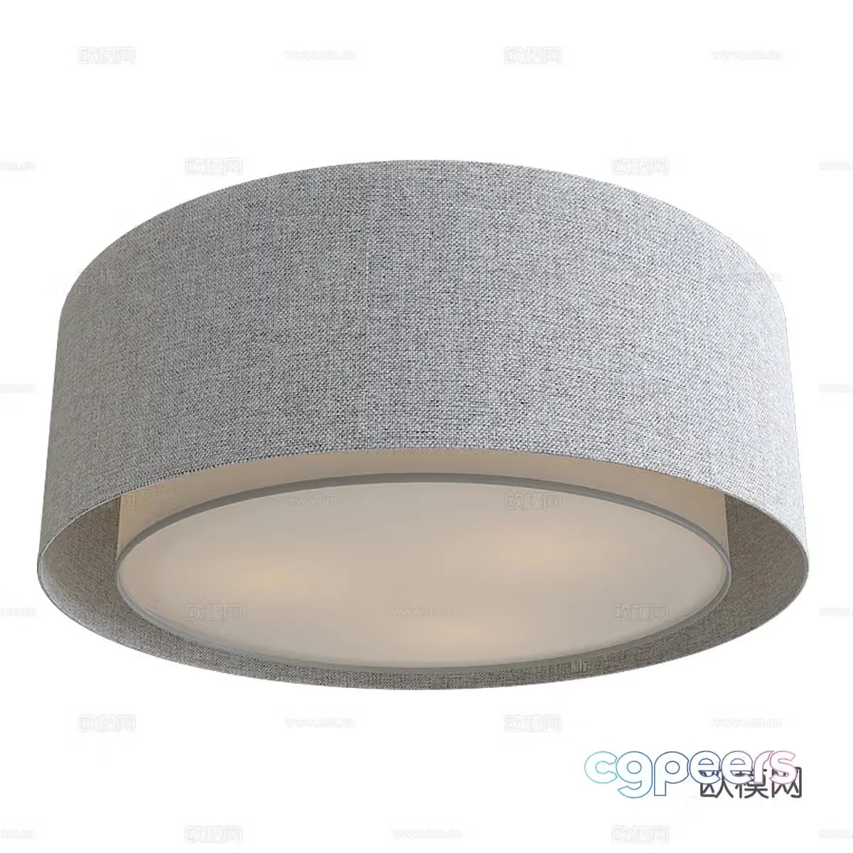 New Chinese fabric ceiling light 3D model