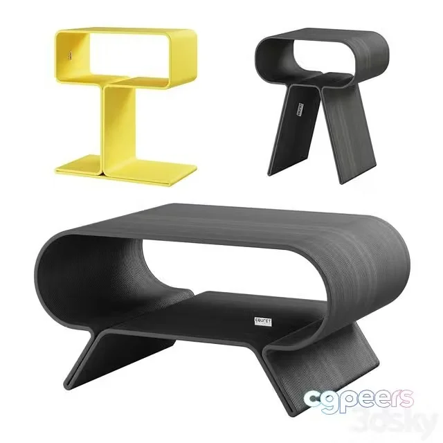 3ds Max Free – Table set Eburet Styul NLO Myshono