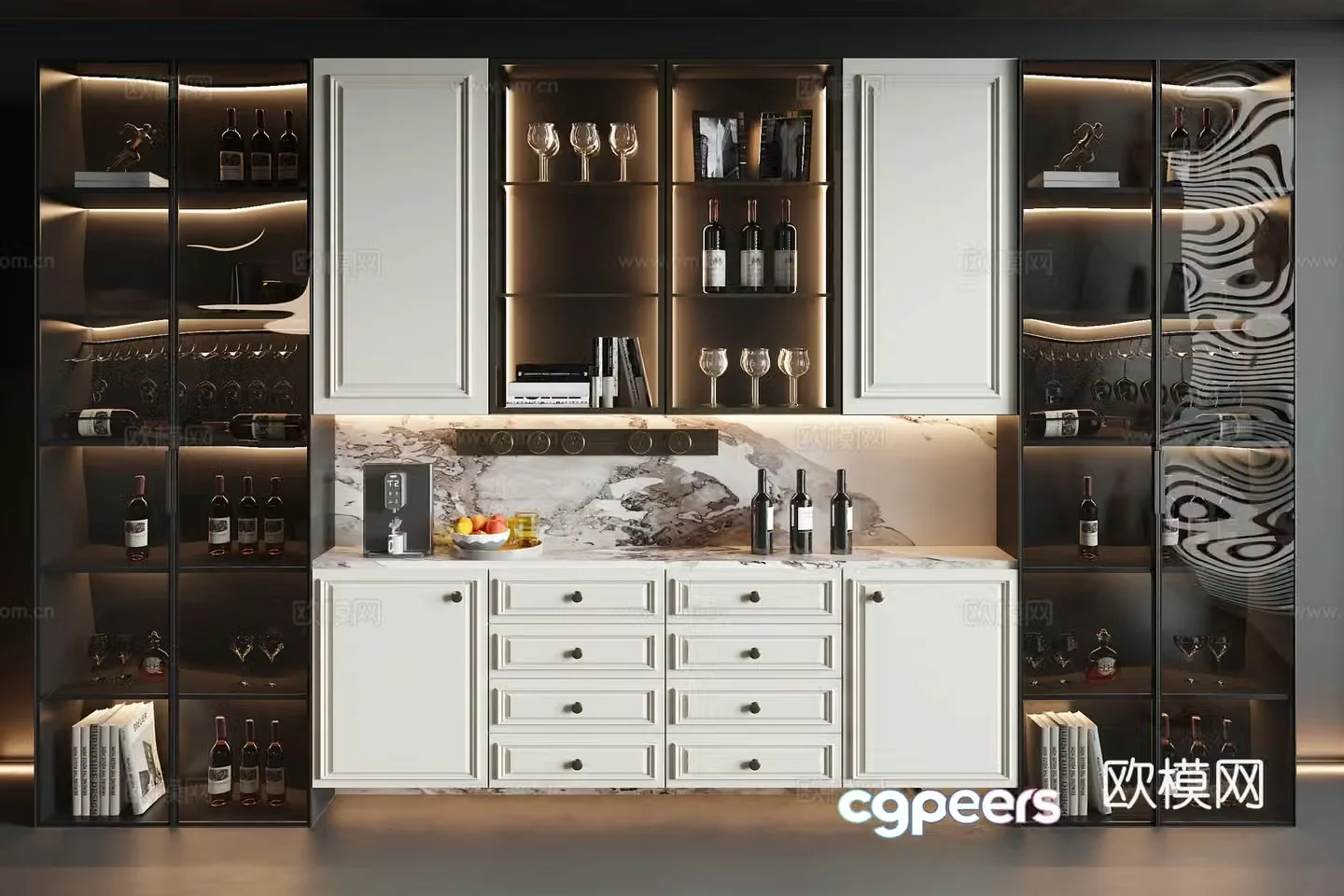 French wine cabinet 3D model
