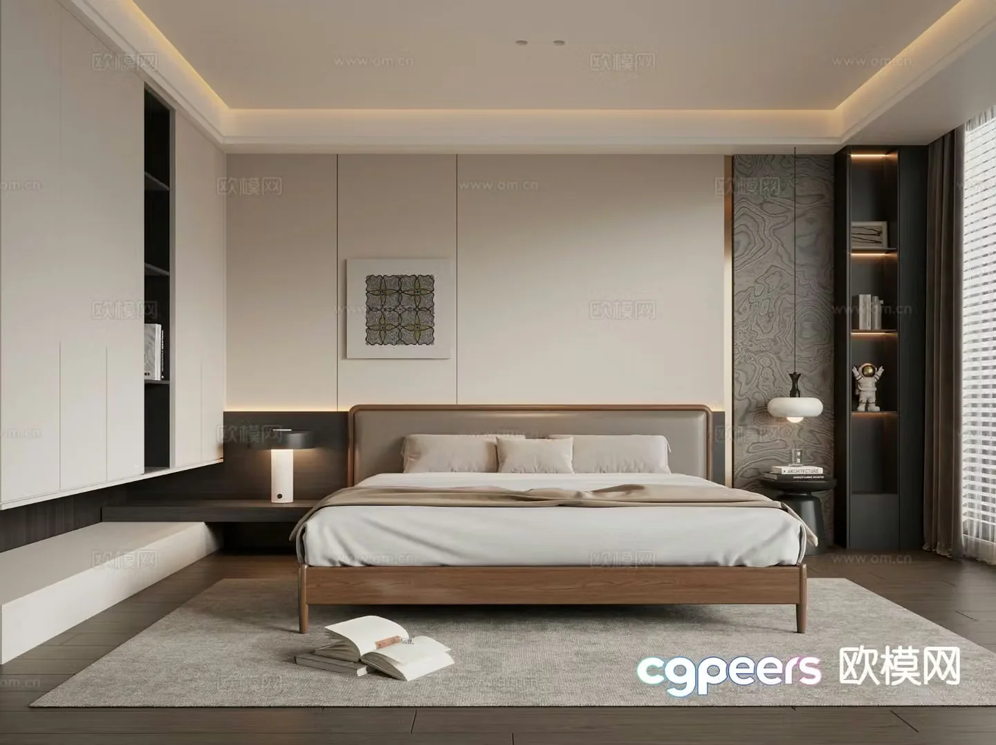 Modern bedroom master bedroom 3d model