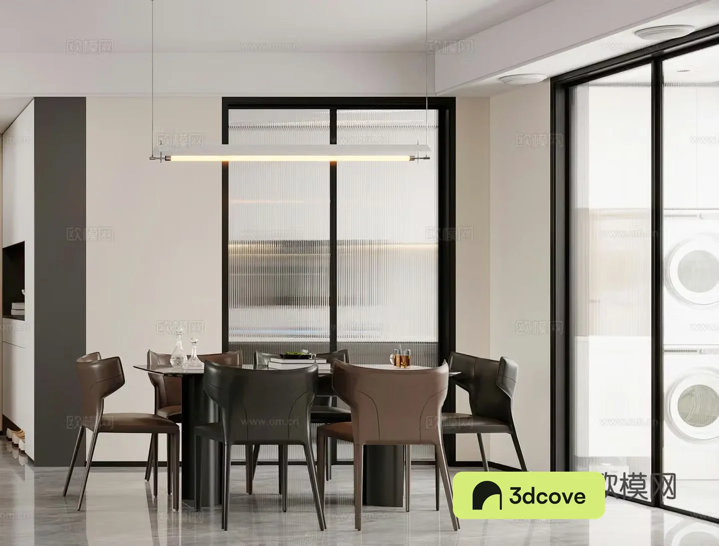 Modern restaurant Light luxury restaurant Dining table Chandelier Simple restaurant Modern living restaurant