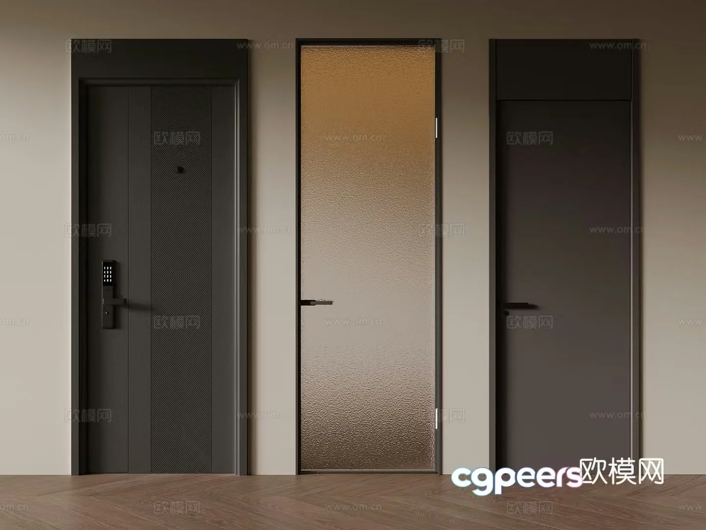 Modern and extremely simple door interior door glass door bathroom door security door 3D model