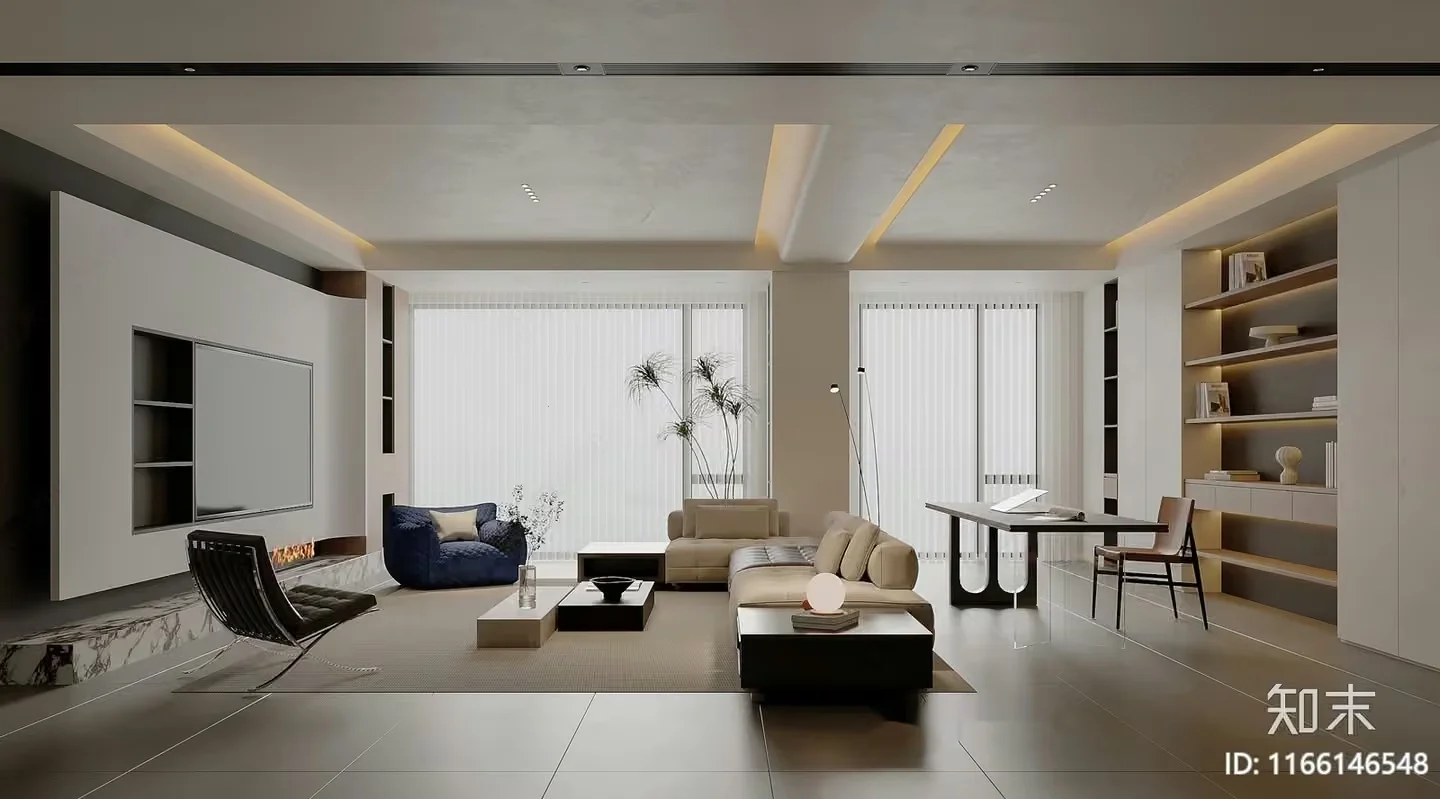 Modern Living Room 3D Model – 11867 – VRAY Render