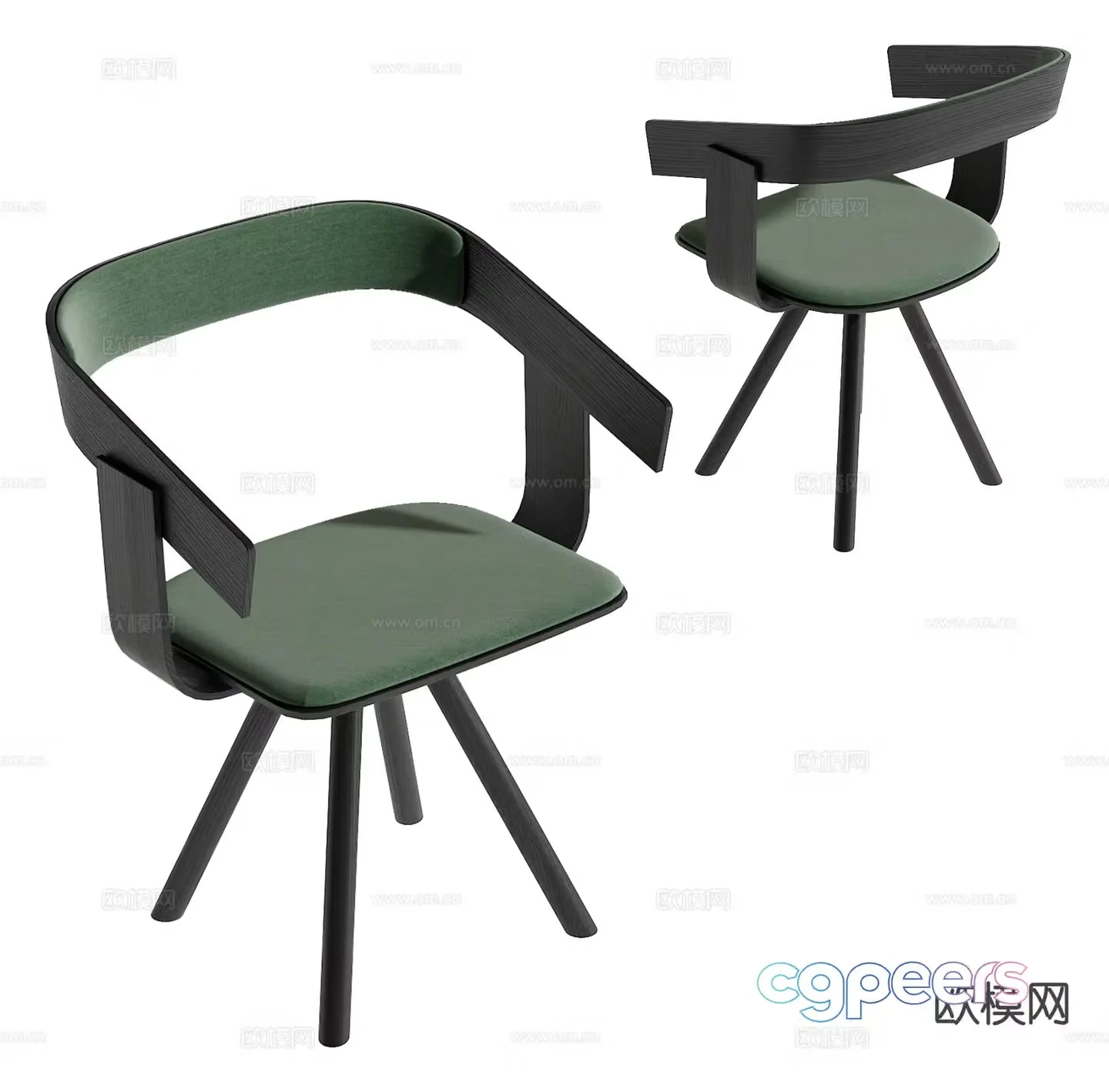 Modern single chair chair dining chair 3d model