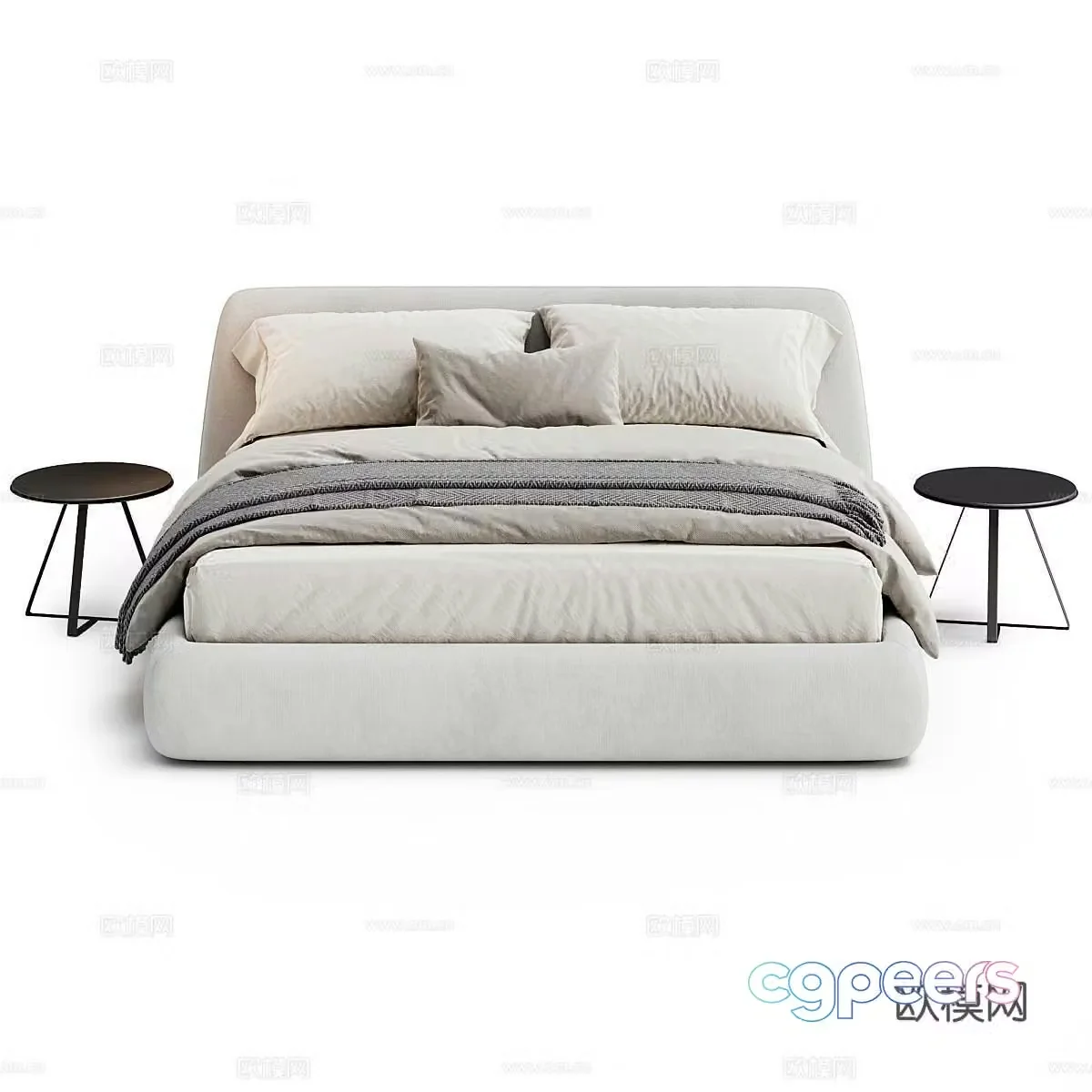 Boca Room modern double bed 3d model